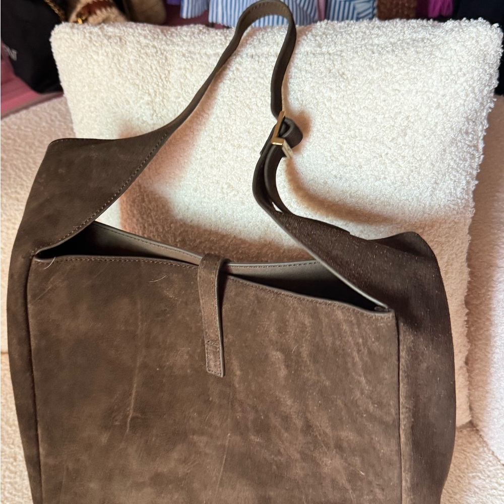 Suede hobo boho satchel tote bag - Picture 2 of 14